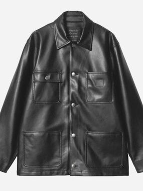 BNWT Carhartt WIP W' Michigan Faux Leather Jacket I034447 Black LARGE